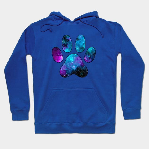 Galactic Paw Print Hoodie by ARTWORKandBEYOND